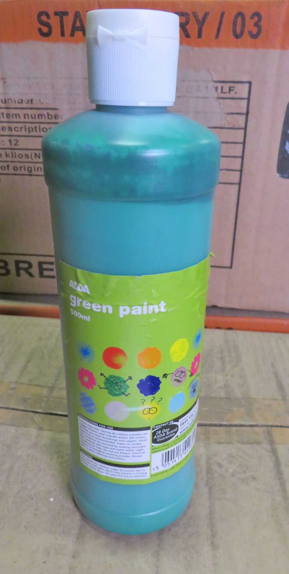 Childrens green paint bottles - 500ml - 6 boxes - 12 bottles per box - Image 2 of 4