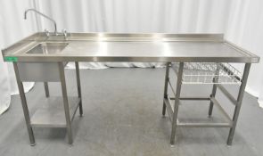Stainless Steel Table with Sink & Glass rack