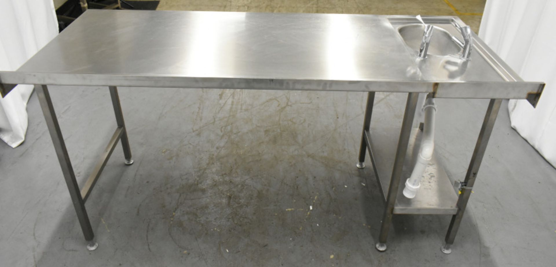 Stainless Steel Preparation Table with Sink - Image 4 of 6