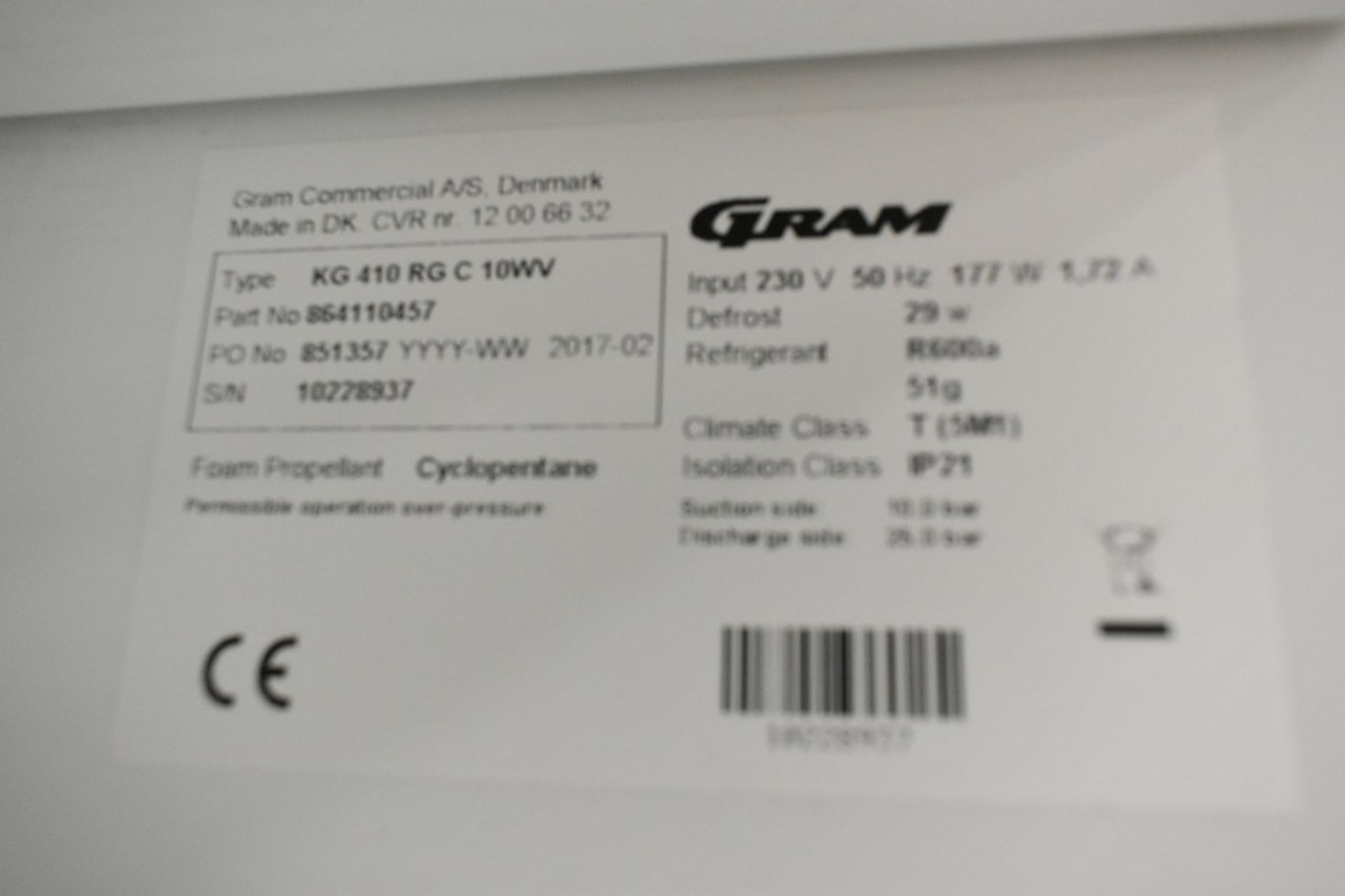 Gram Compact KG 410 RG C 10WV 346Ltr Upright Wine Cooler/Fridge - Image 4 of 9