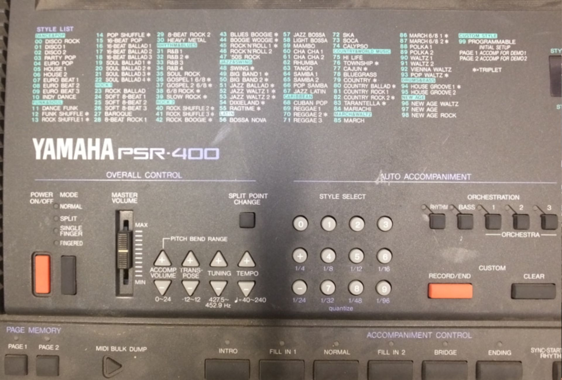 Yamaha PSR-400 Keyboard (no power lead) - Image 5 of 8