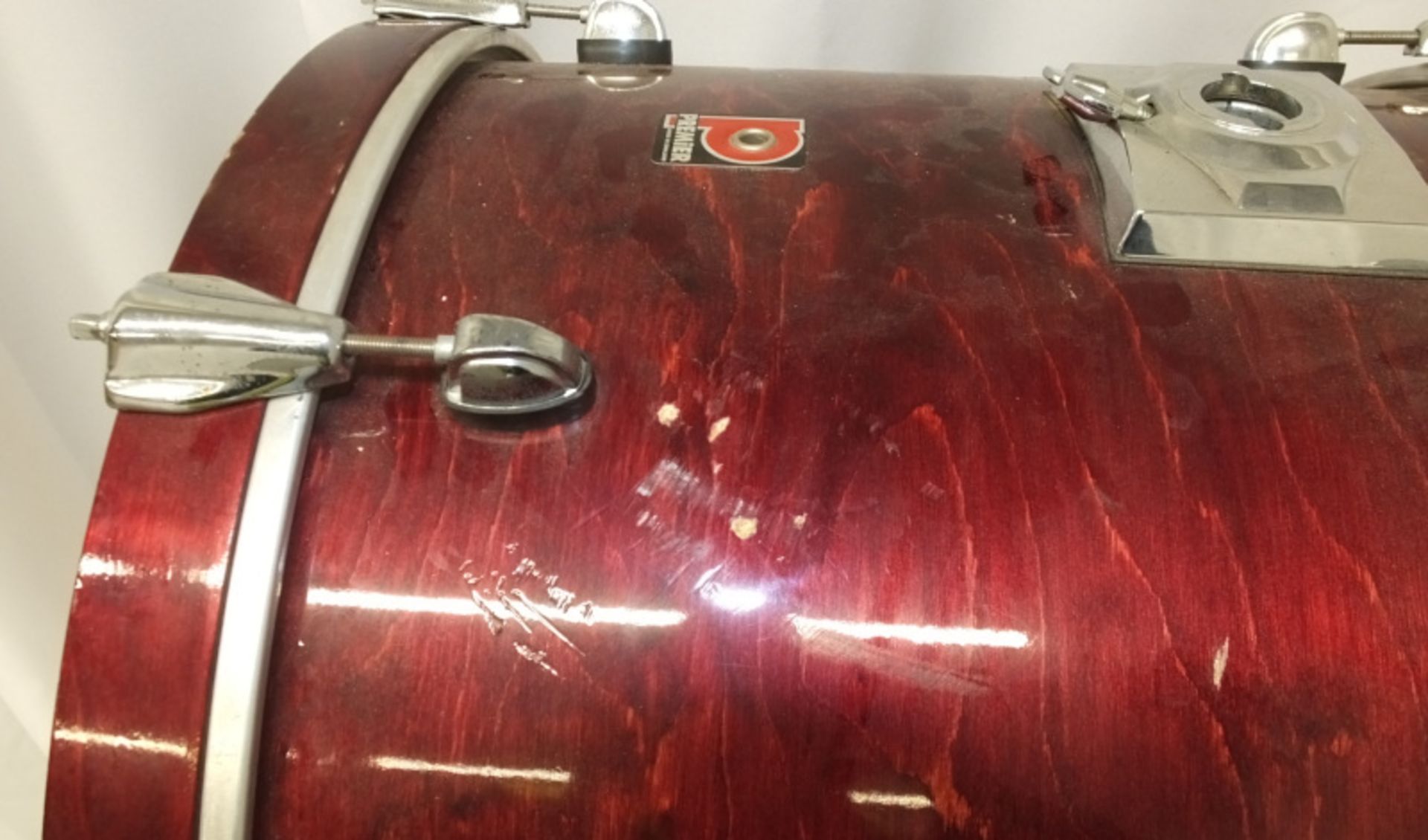 Premier Drum Kit Bass Drum - 22 x 18.5 inch (missing foot on leg) - Please check photos carefully - Image 8 of 10