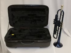 Stagg 77-T/BL Blue Trumpet in case - serial number F0792A - Please check photos carefully