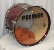 Premier Drum Kit Bass Drum - 22 x 18.5 inch (missing foot on leg) - Please check photos carefully