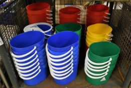 Various size and coloured buckets