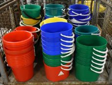 Various size and coloured buckets