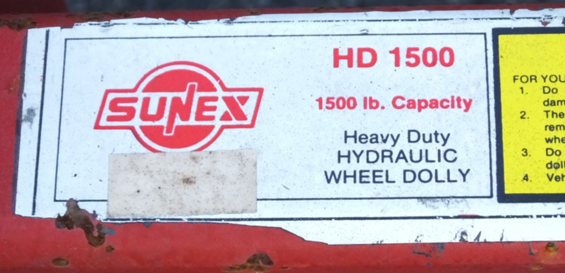 Sunex HD1500 Heavy Duty Wheeled Dolly - Image 7 of 7