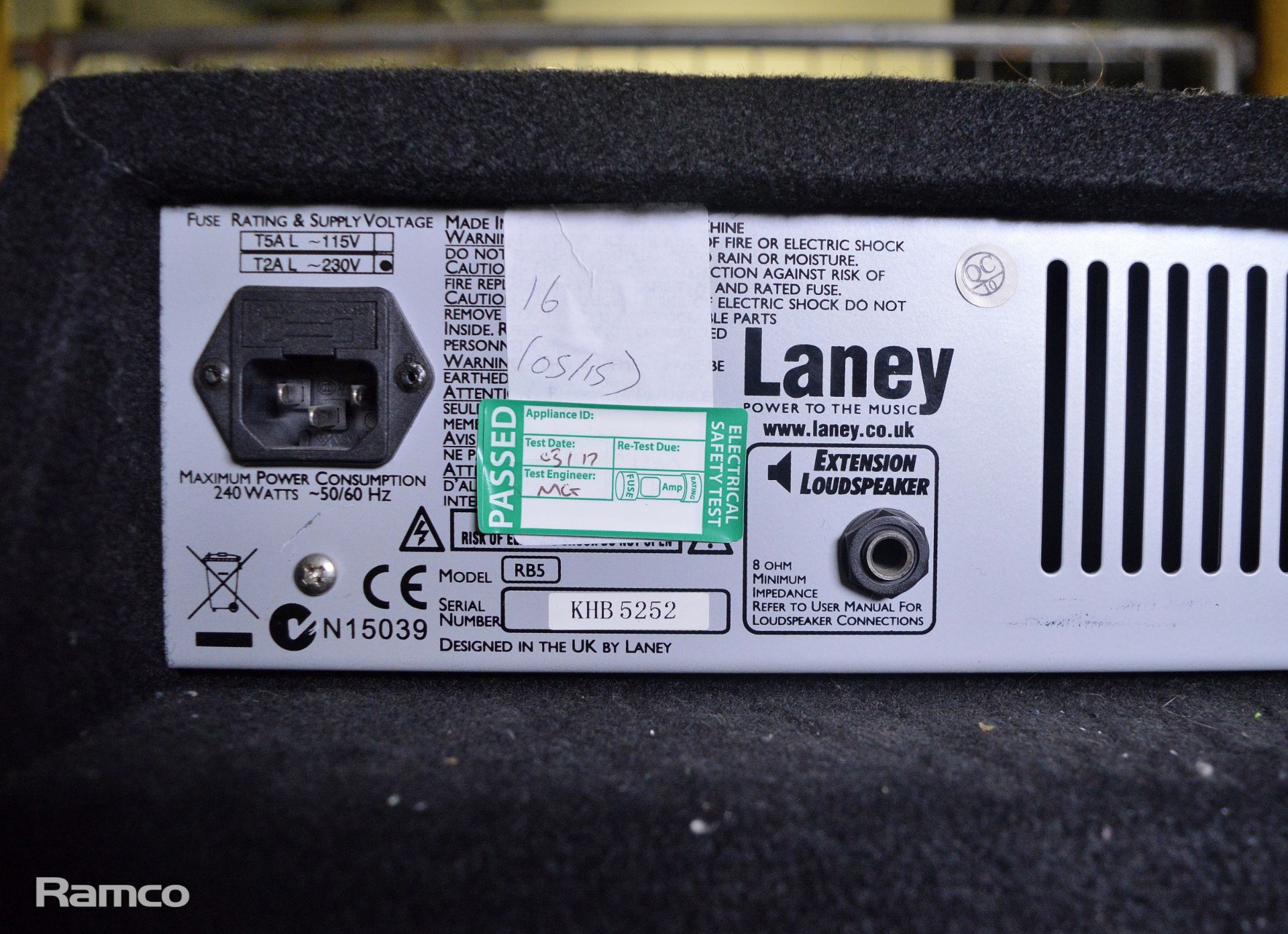 Laney RB5 Bass Amplifier - Missing Power Cable - Image 5 of 5