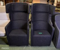 2x High Back Lounge chairs