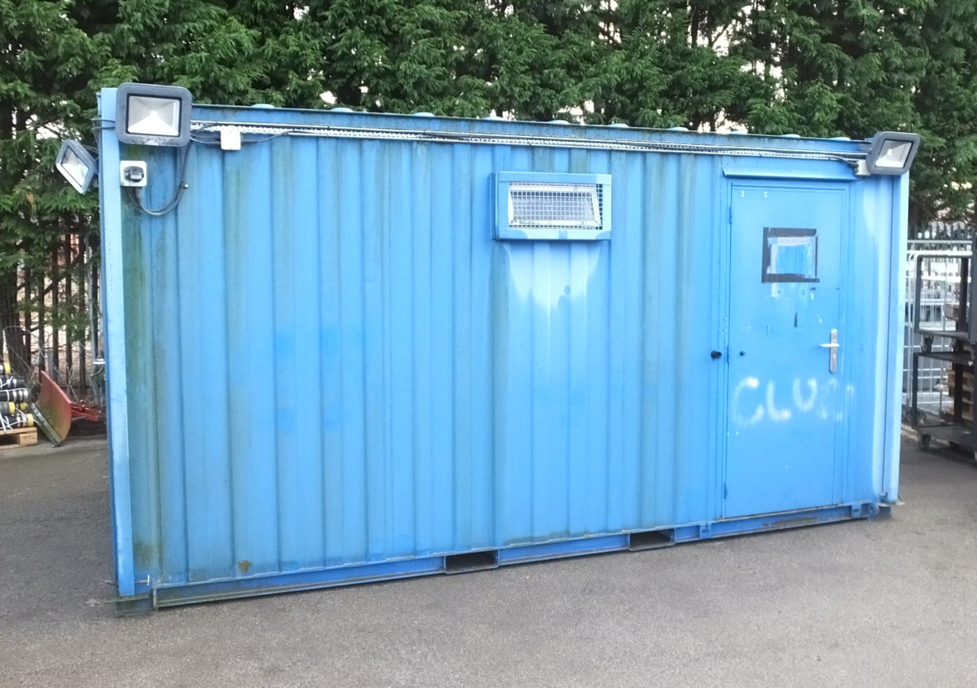 Blue Containerised Toilet Block - L 3050mm x D 2440mm x H 2600mm