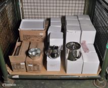 16x Stainless Steel Ice Containers, 4x Boxes of Display Platter Trays 3 Per Box, 2x Boxes