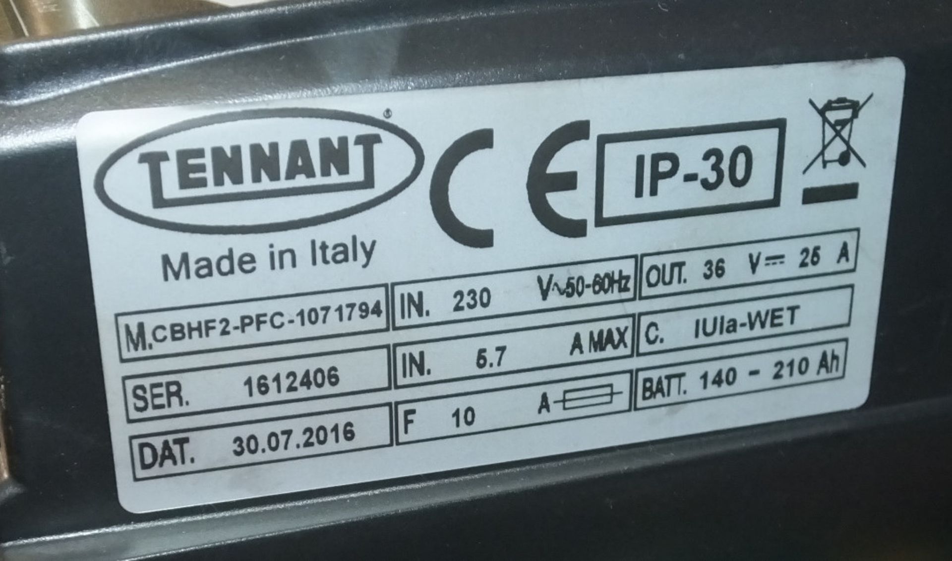 Tennant CBHF2 PFC 36V 25A IULA ACD Battery Charger - Image 4 of 4