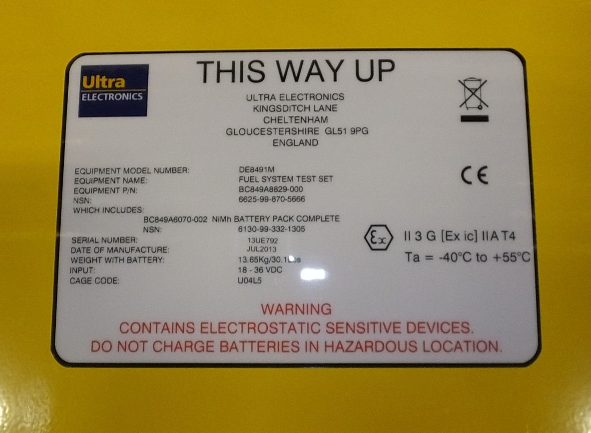 Ultra Electronics DE8491M Fuel System Test Set Kit in heavy duty carry case - Image 2 of 5