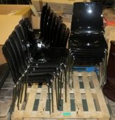 23x Black Hard Plastic Chairs - L 420mm x W 490mm x H 810mm