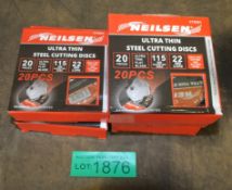 Neilsen Ultra thin steel cutting discs - 115mm diameter - 22mm core - 5 boxes - 20 pieces