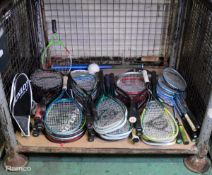 43x Various Sporting Rackets - Wilson, Dunlop, softball bat & ball