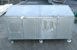 Galvanised 4 Door / 2 Lid Storage Unit - W2030mm x D800mm x H1120mm
