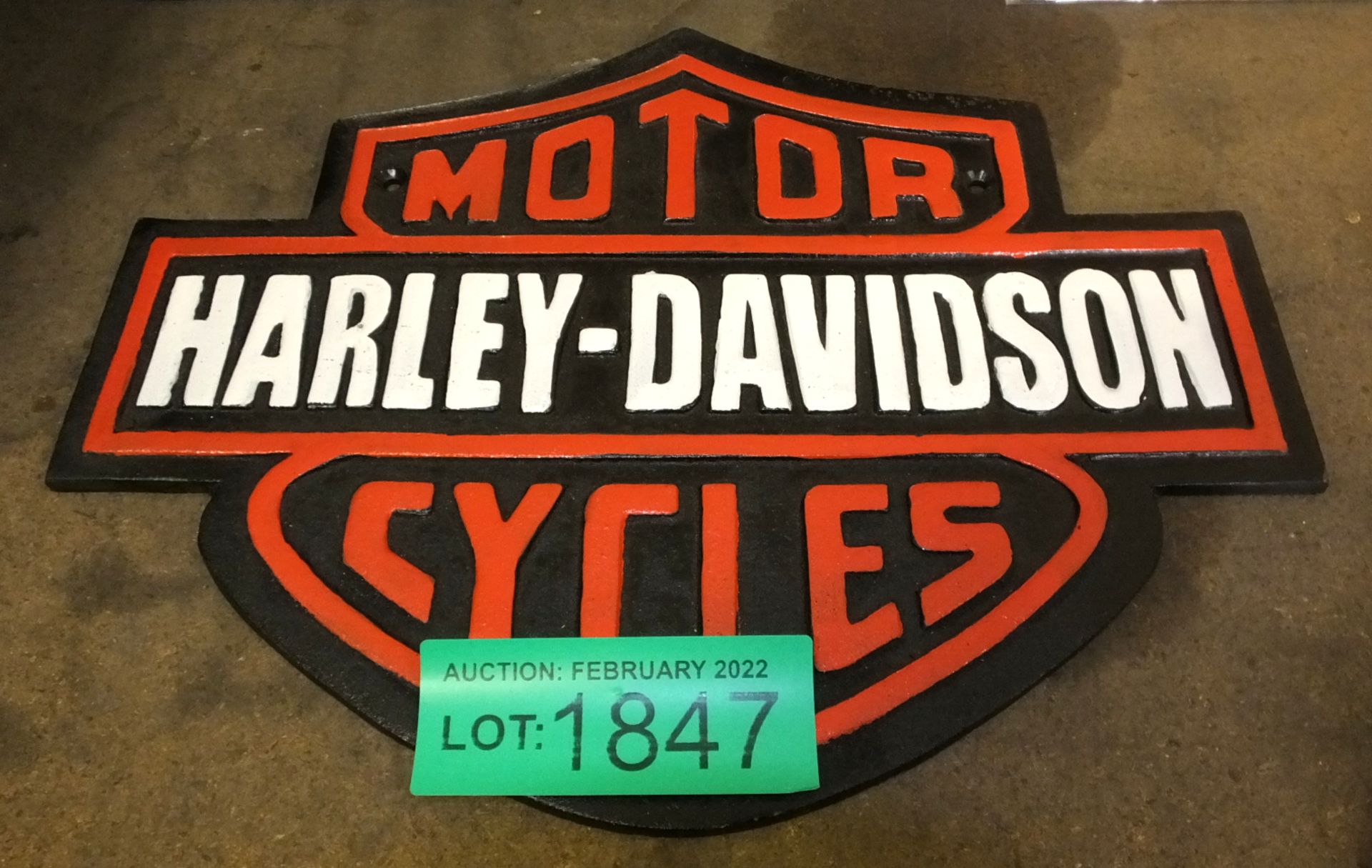 Harley-Davidson Motorcycles Cast Sign