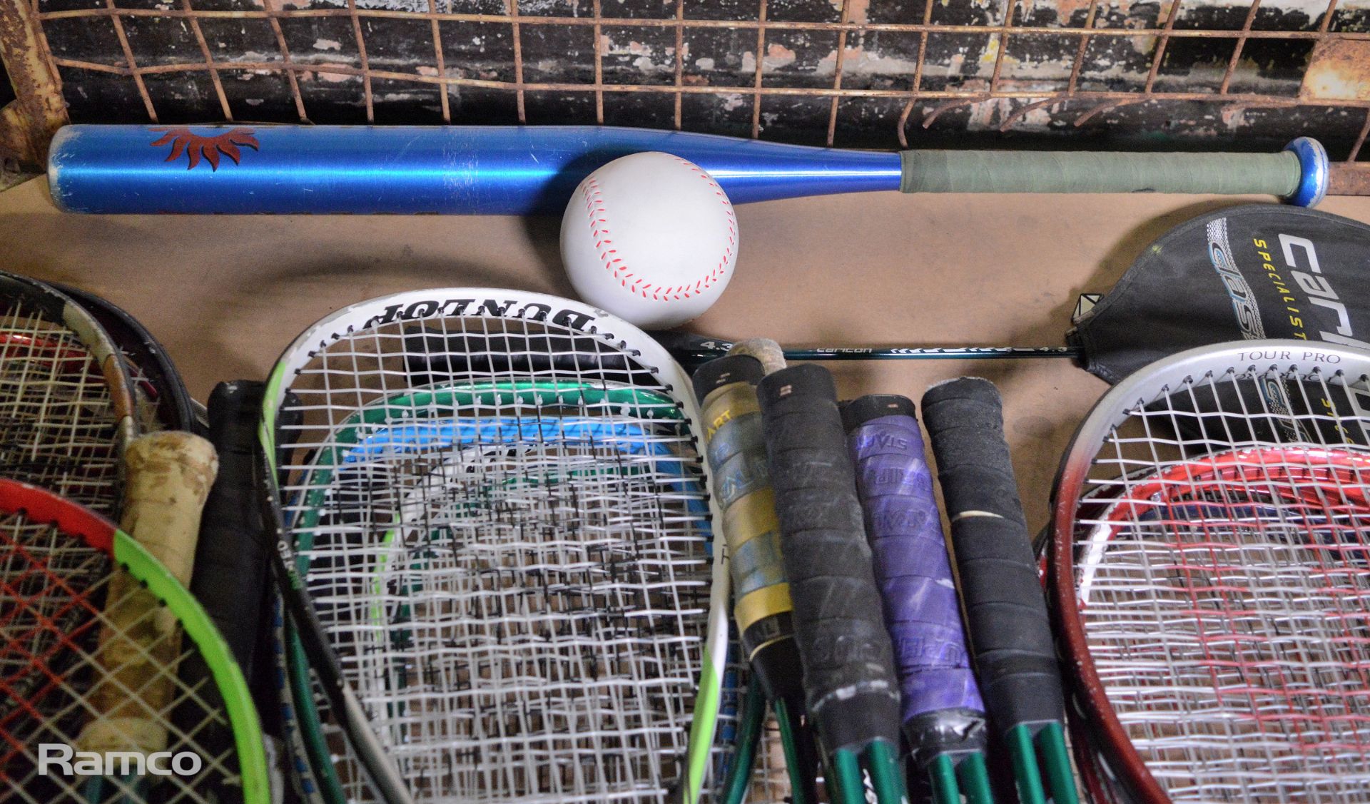 43x Various Sporting Rackets - Wilson, Dunlop, softball bat & ball - Image 5 of 5