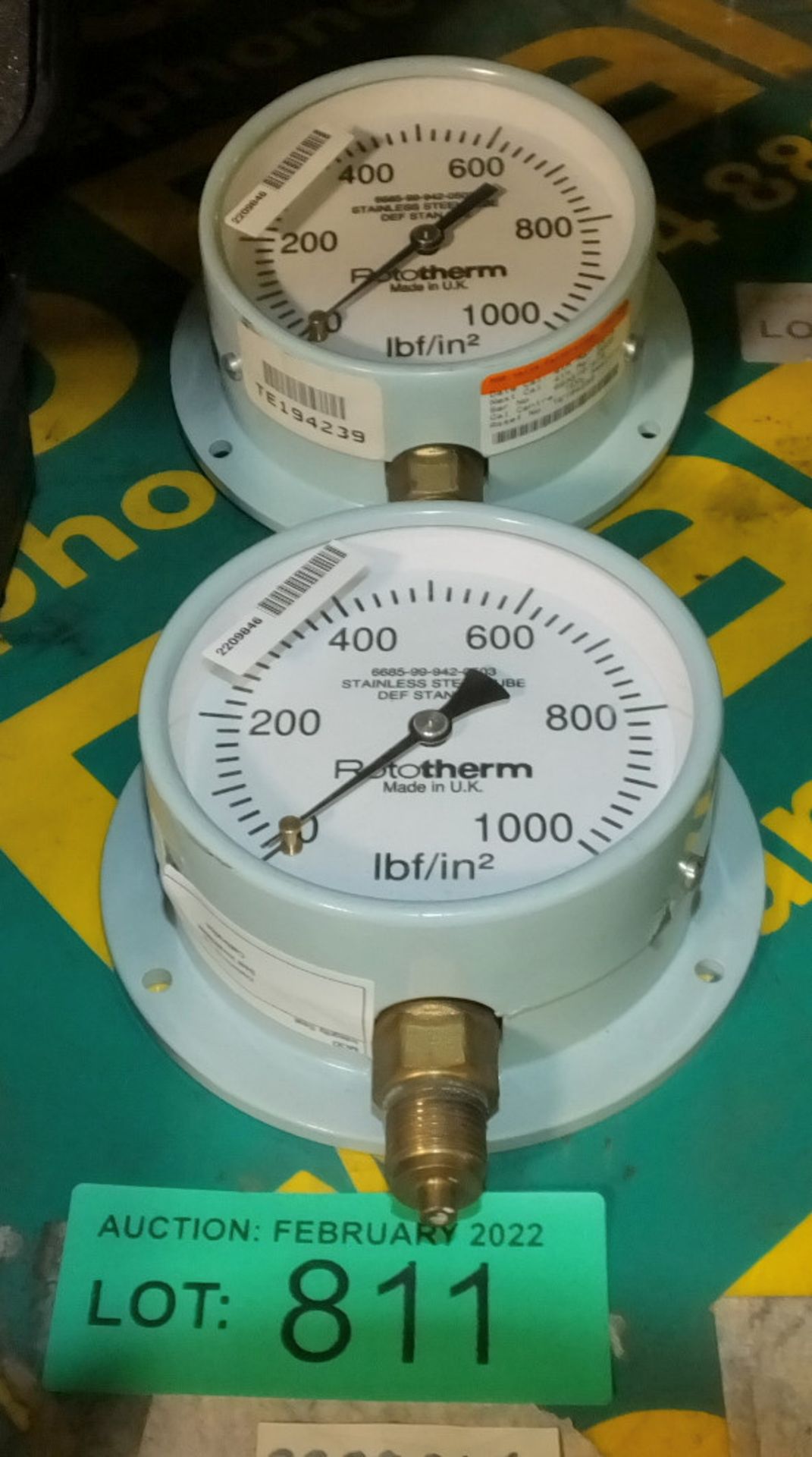 2x Rototherm LBF/IN2 Pressure Gauges