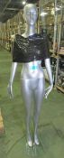 Display mannequin - Female standing - silver gloss