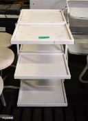 2x Three Tier Tray Desks - L 520mm x W 390mm x H 780mm