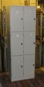 Light Grey Wooden 6-Bay Locker L 620mm x W 520mm x H 1800mm