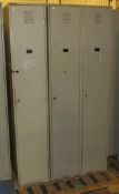 Light Brown Metal Double Locker L 760mm x W 510mm x H 2000mm, Light Brown Metal Single Loc