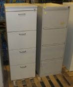 Metal 4-Draw Filing Cabinet L 460mm x W 620mm x H 1320mm, Wooden 4-Draw Filing Cabinet L 4