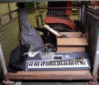 Stagg Black Stratocaster Electric Guitar with case, Casio CTK-496 Keyboard Missing Power C
