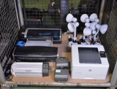 Various Office Equipment - Printers, Laminator, Desk Lamps
