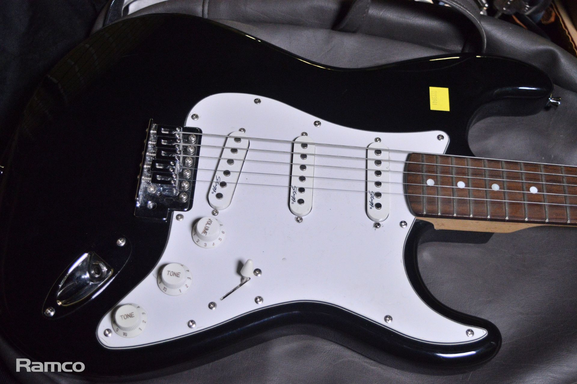 Stagg Black Stratocaster Electric Guitar with case, Casio CTK-496 Keyboard Missing Power C - Image 6 of 9