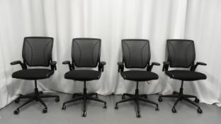 4x HumanScale Diffrient World Mesh Office Chairs