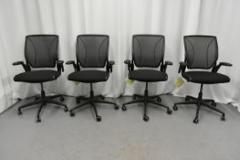 4x HumanScale Diffrient World Mesh Office Chairs