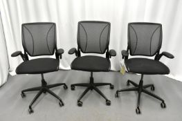 3x HumanScale Diffrient World Mesh Office Chairs