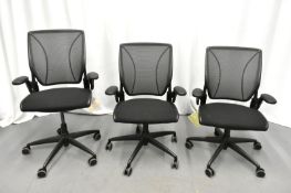 3x HumanScale Diffrient World Mesh Office Chairs