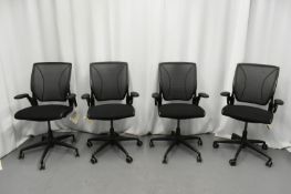 4x HumanScale Diffrient World Mesh Office Chairs