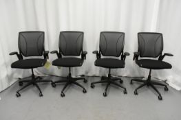 4x HumanScale Diffrient World Mesh Office Chairs