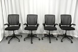 4x HumanScale Diffrient World Mesh Office Chairs