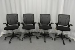 4x HumanScale Diffrient World Mesh Office Chairs