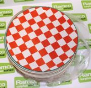 Steelite table setting plates - Red Check/Green Rim Plate Coupe 25.5cm/10 in - 12 per box 5 boxes