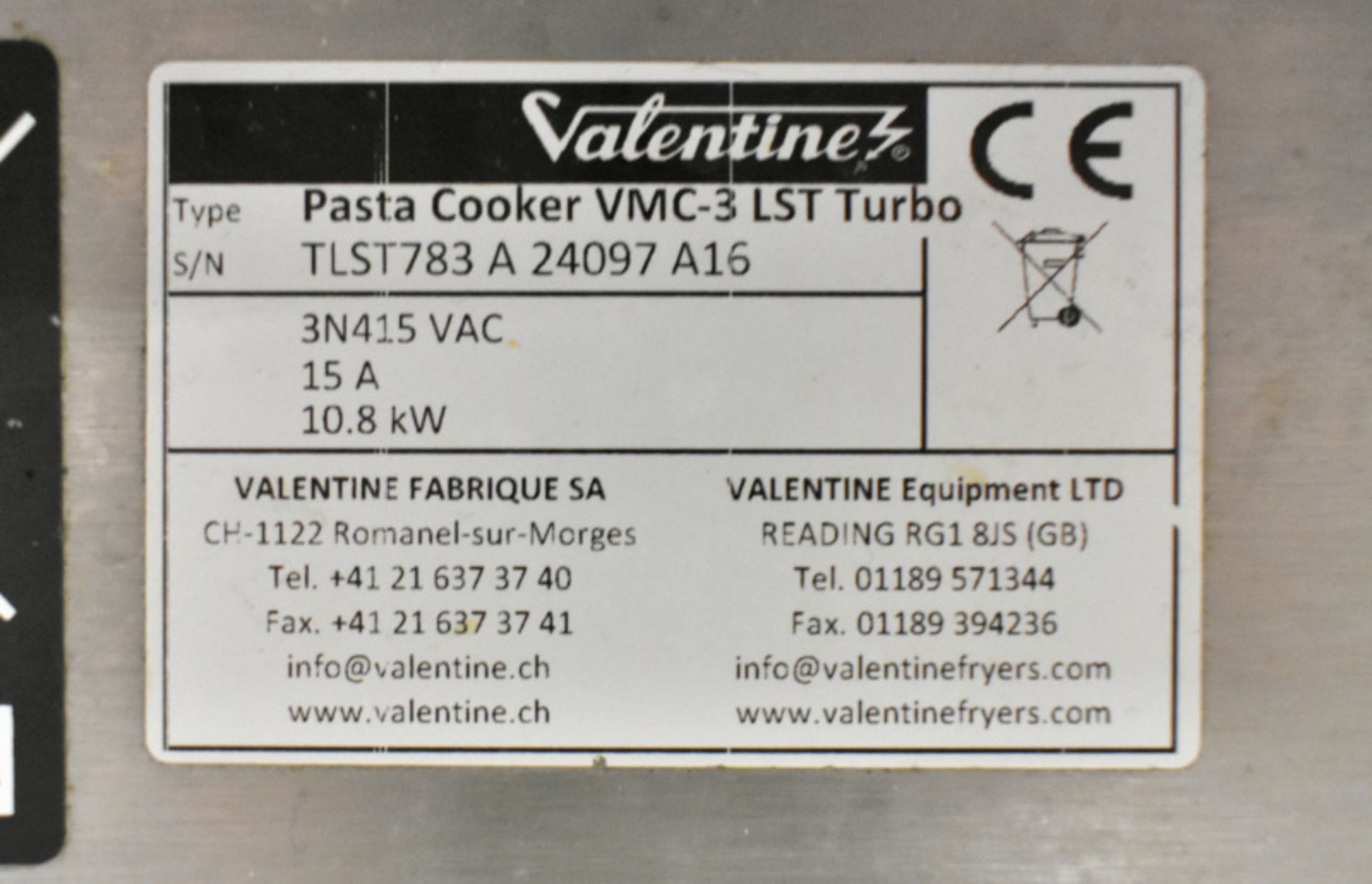 Valentine Pasta Cooker VMC-3 LST Turbo - Image 7 of 7