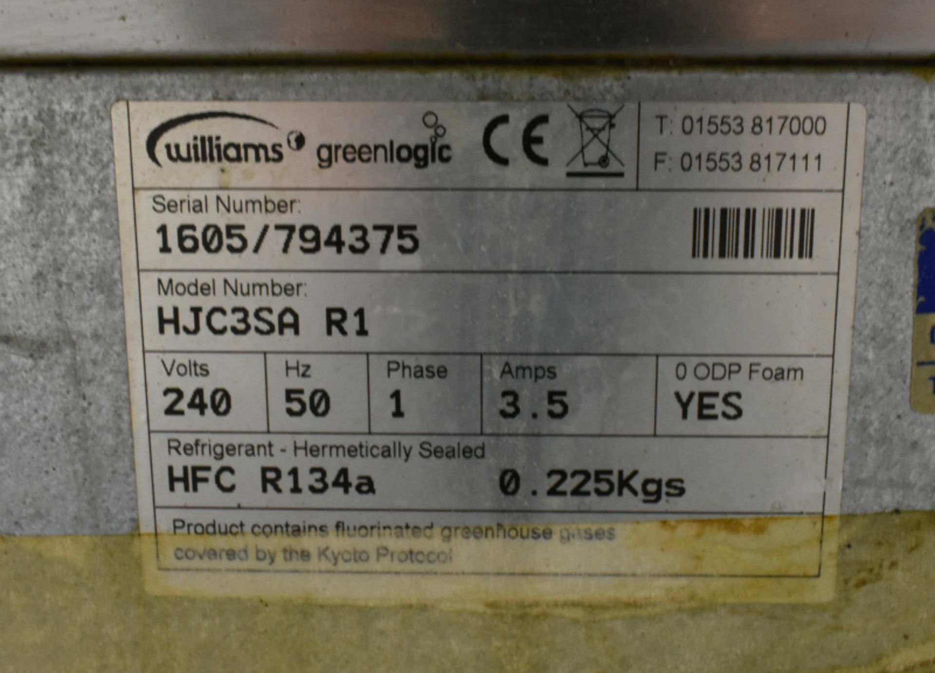 Williams 3 door Refrigerator with Refrigerated Preparation Counter - Image 6 of 7