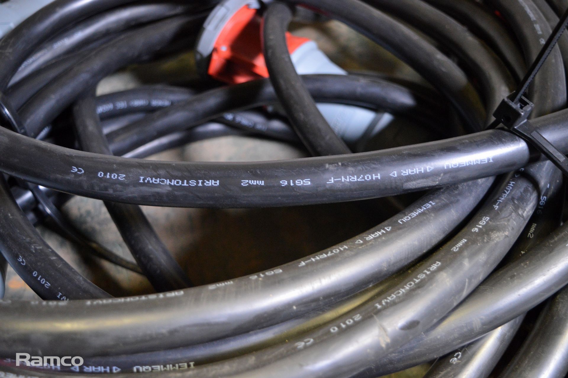 4x Mennekes/Lewden 63A-6h 200/346v 240/425v Cable Assemblies - L 13.5M - Image 3 of 3