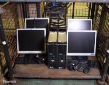 4x Dell 380 Optiplex Computers, Keyboards & HP Monitors