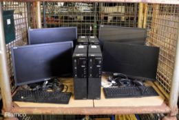 4x Lenovo ThinkCentre PCs, Monitors, Keyboards, Mice