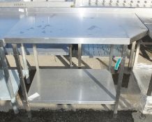 Stainless Table With Shelf L 1150mm x W 700mm x H 920mm