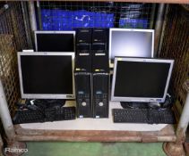 4x Dell 380 Optiplex Computers, Keyboards, HP Monitors