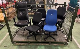 5x Office Swivel Chairs Of Various Colours