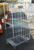 Roll cage metal trolley - L 600mm x W 850mm x H 1750mm - no front or back